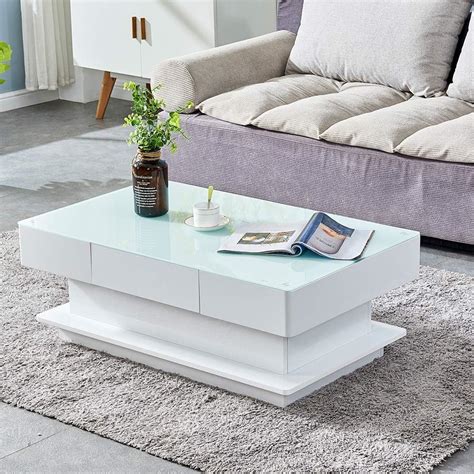 amazon white coffee table|white rectangular coffee table.